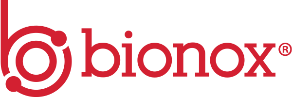 Red "bionox" logo with a stylized lowercase "b" formed by circular lines and dots, followed by the brand name "bionox" in bold lowercase letters.